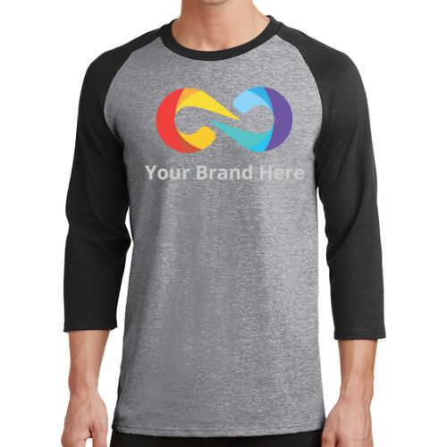 YourBrandHere - Core Blend 3/4 Sleeve Raglan Tee Thumbnail